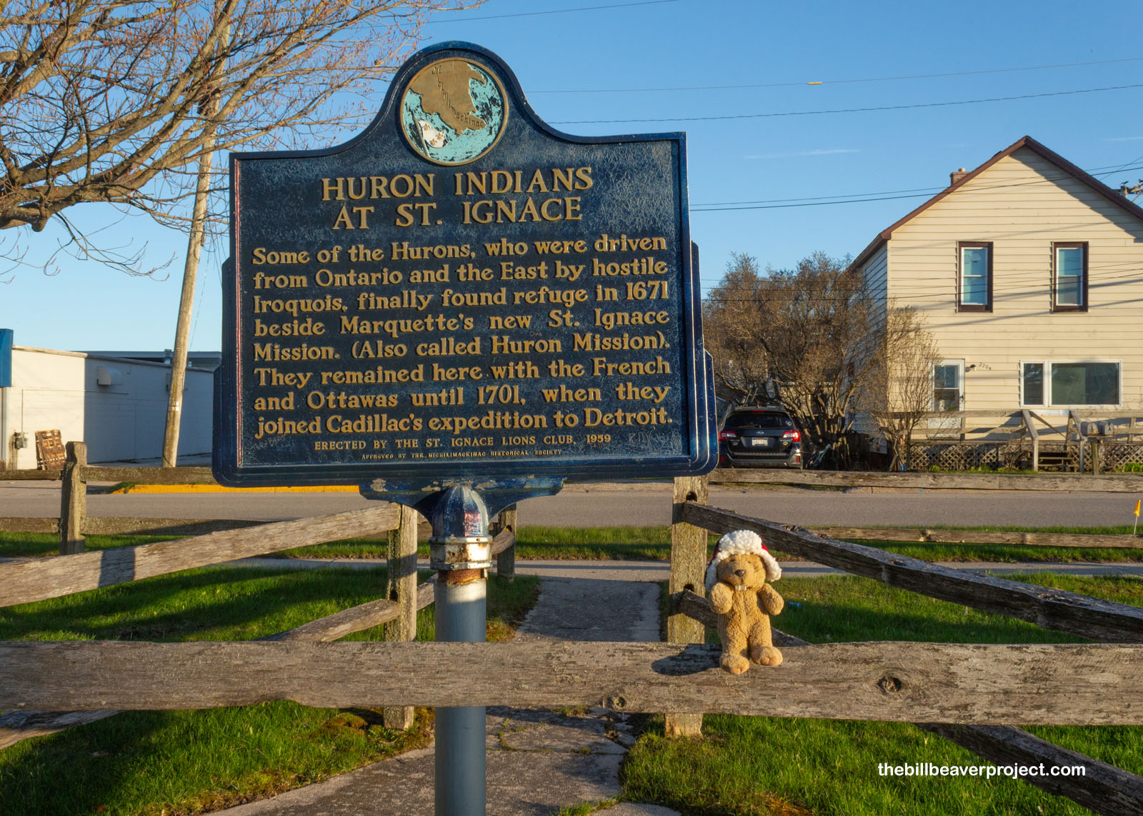 A local plaque that touches briefly on the history of the Huron!