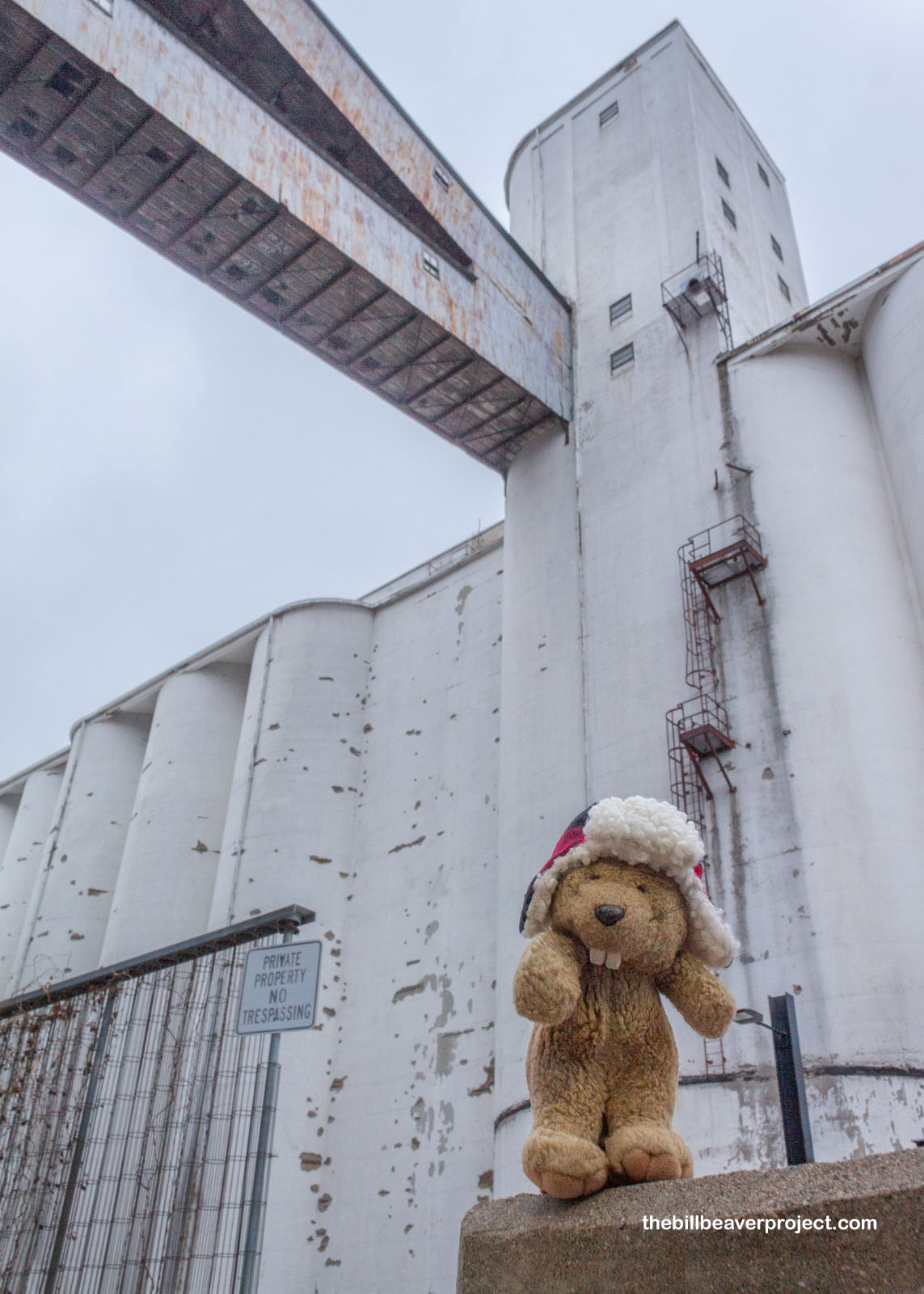 The mill's grain elevator is still intact!