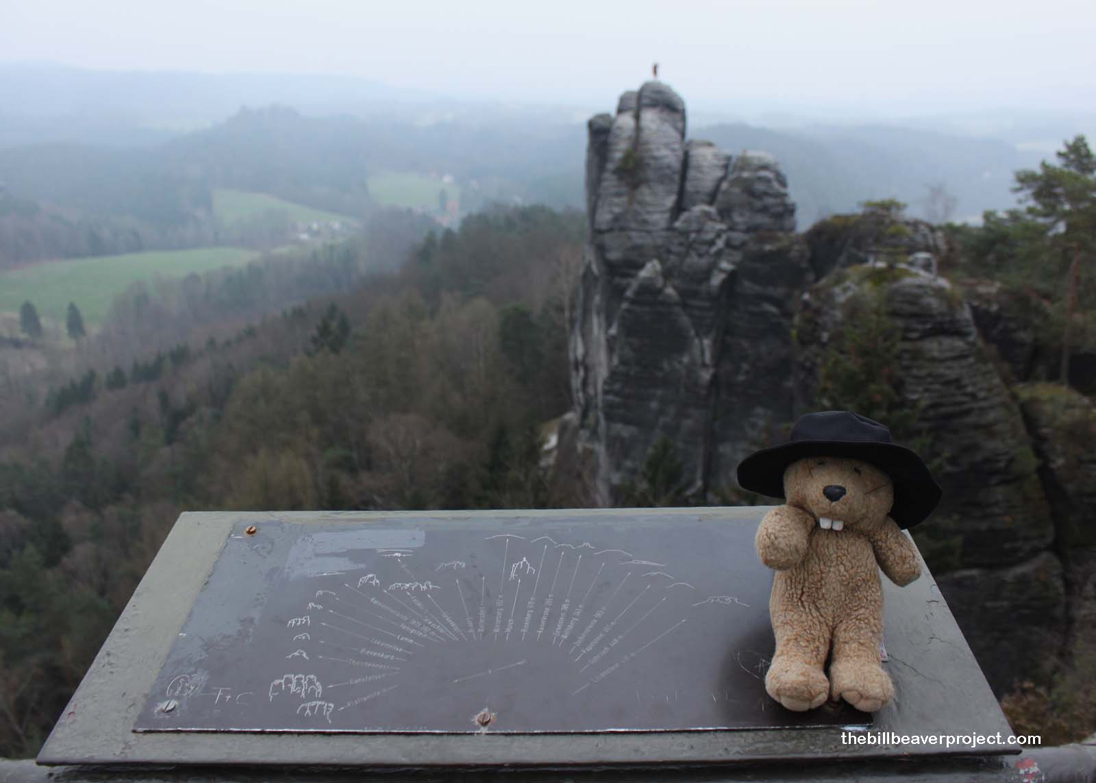 That blurry figure on the Mönchstein pinnacle is a monk!