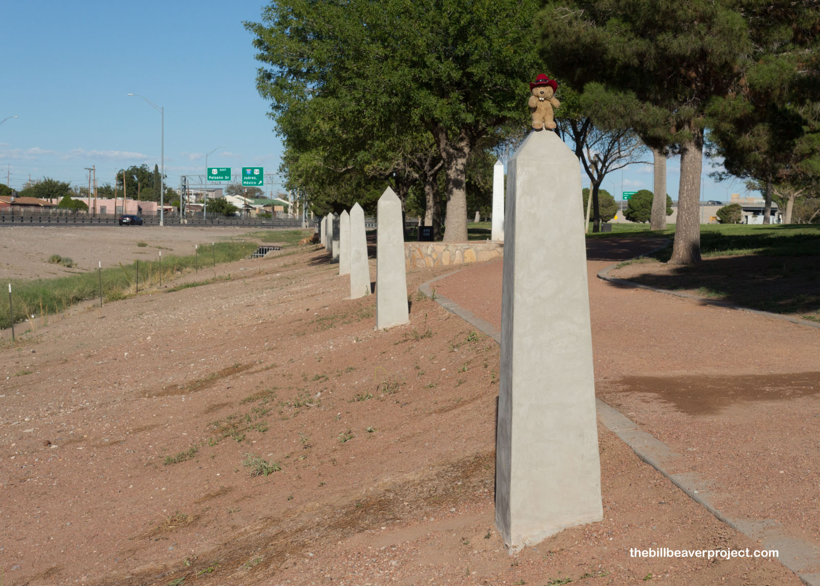 Monuments marking the original US-Mexico boundary line!