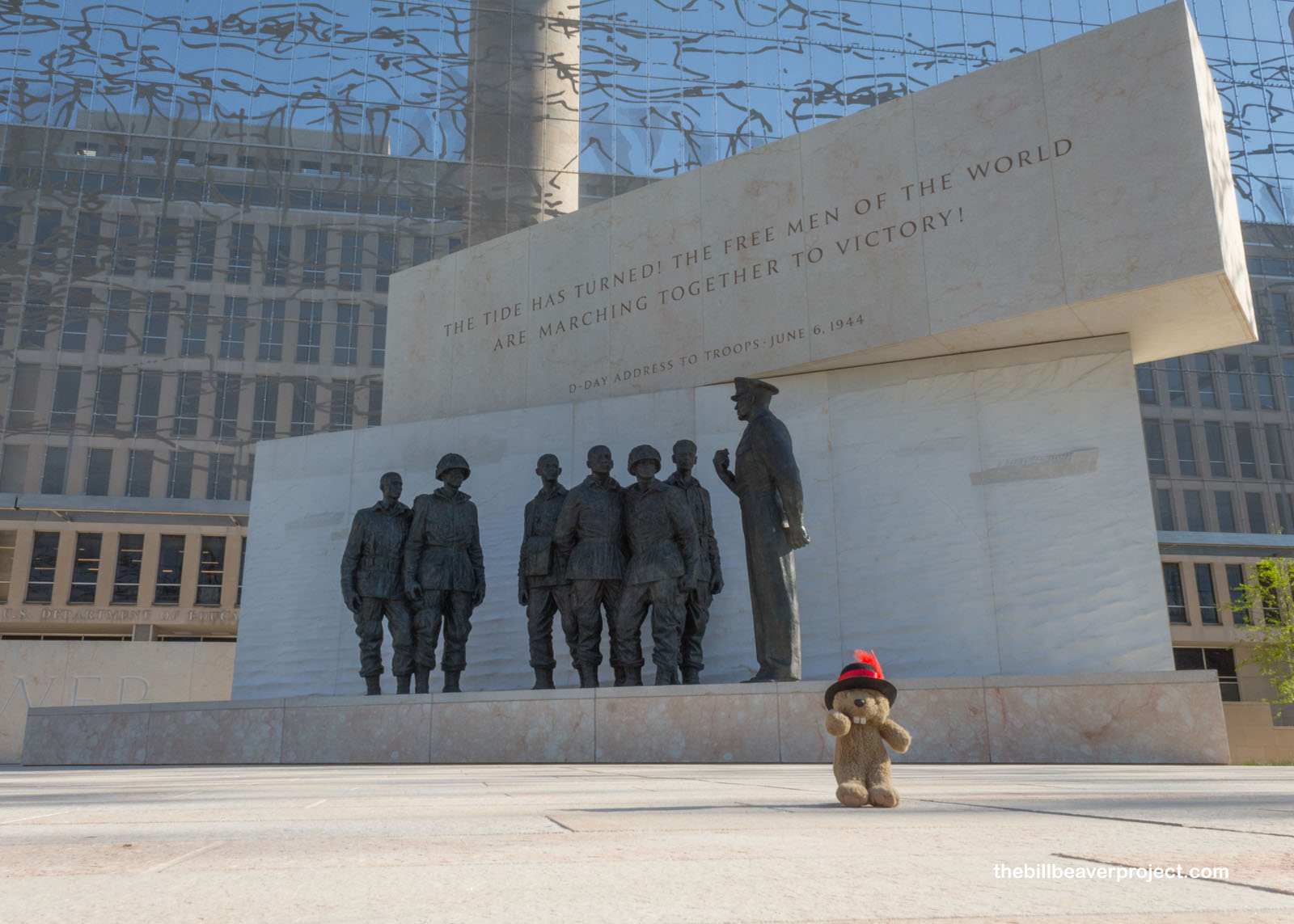 This side of the memorial commemorates Eisenhower's military career!