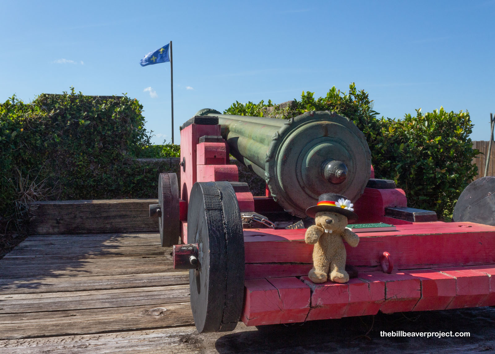A cannon and the old French flag!