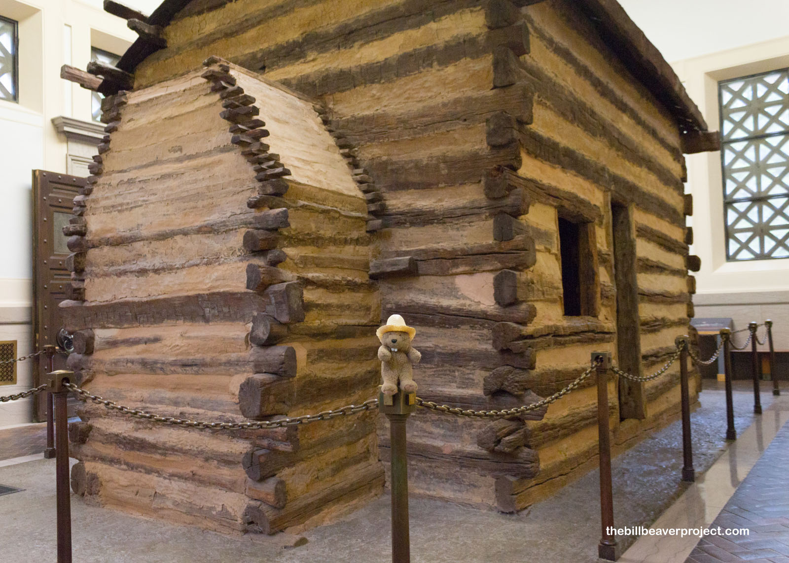 A reconstruction of the humble cabin where Abe was born!