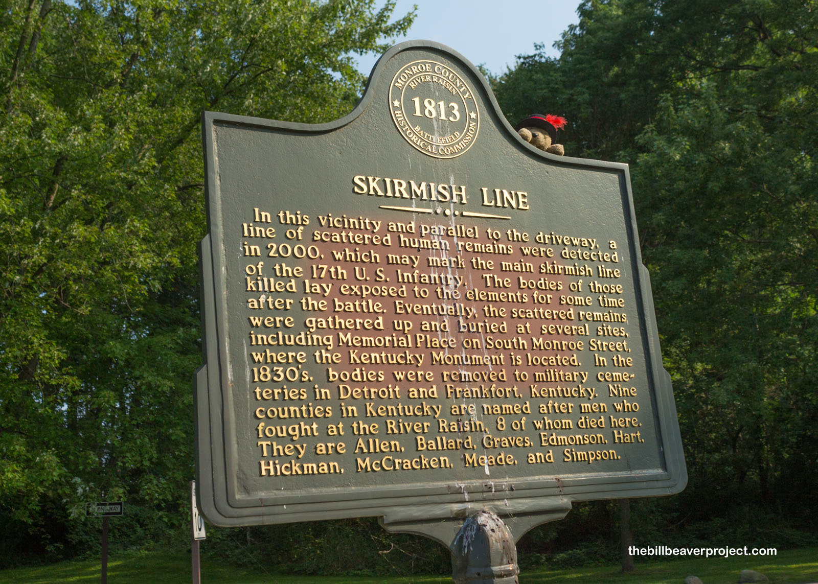 This plaque marks the main skirmish line of the 17th U.S. Infantry!