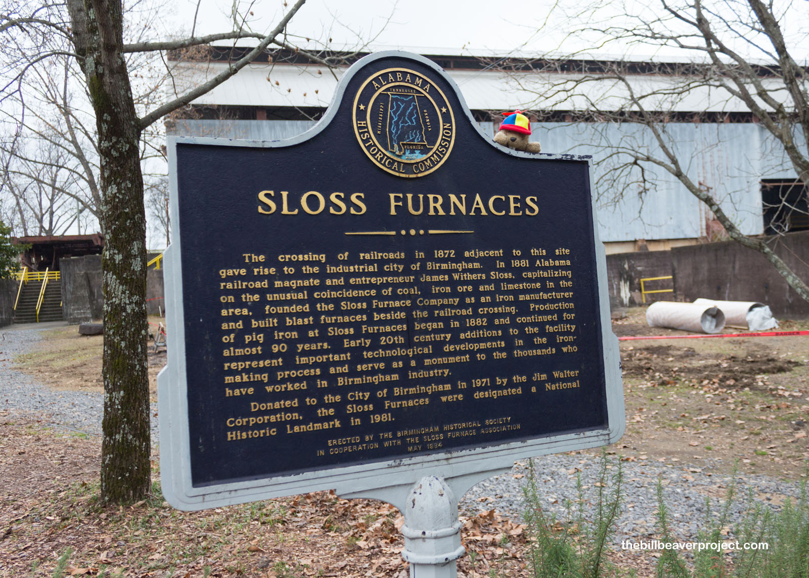 The state landmark plaque for the Sloss Furnaces!