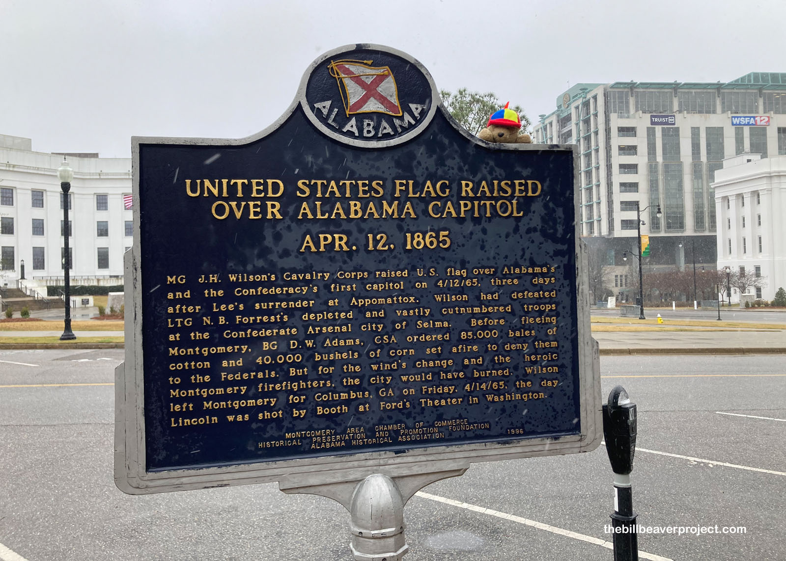 United States Flag Raised over Alabama Capitol