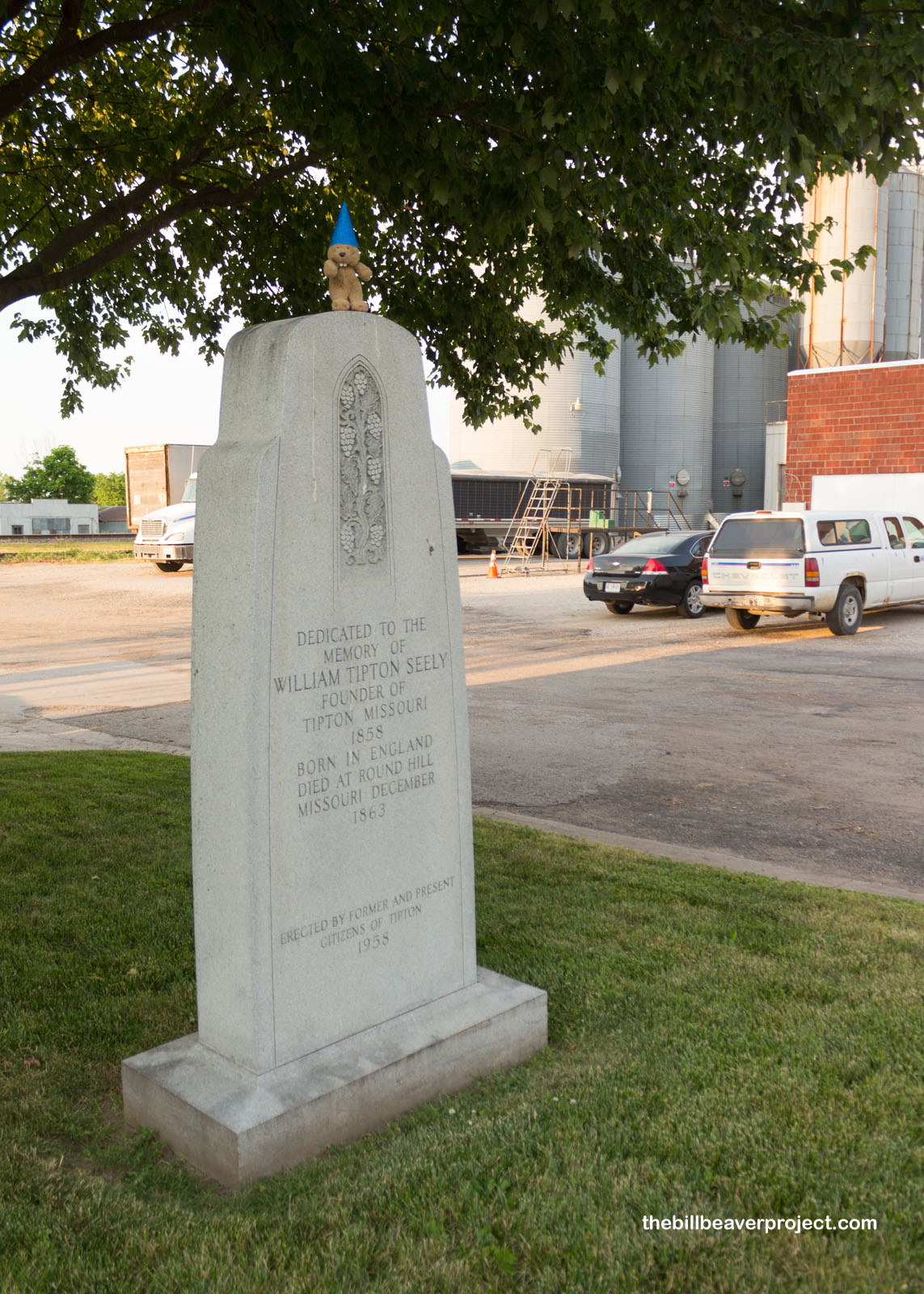 A memorial to town founder, William Tipton Seeley!