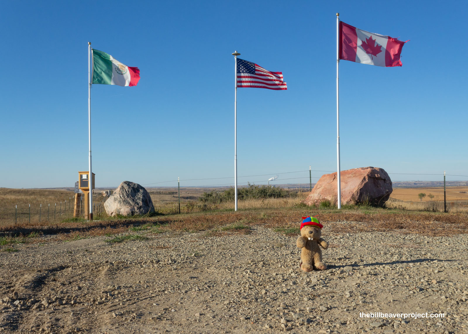 Flags representing Canada, the US, and Mexico!